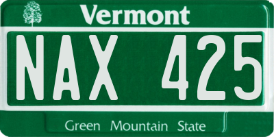 VT license plate NAX425