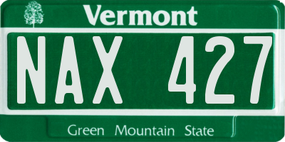 VT license plate NAX427