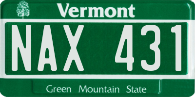 VT license plate NAX431