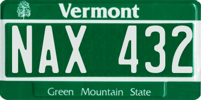 VT license plate NAX432