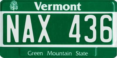 VT license plate NAX436