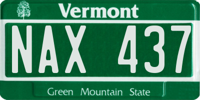 VT license plate NAX437