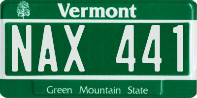 VT license plate NAX441