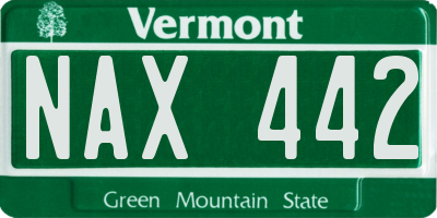 VT license plate NAX442