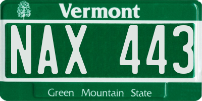 VT license plate NAX443