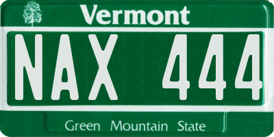 VT license plate NAX444