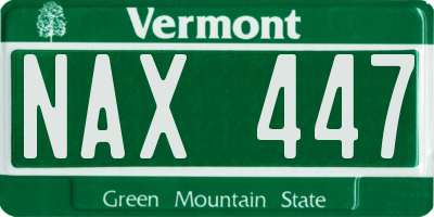 VT license plate NAX447