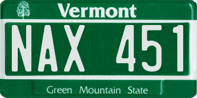 VT license plate NAX451