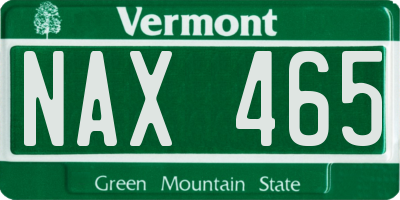 VT license plate NAX465