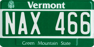 VT license plate NAX466