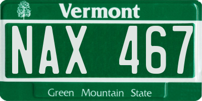 VT license plate NAX467