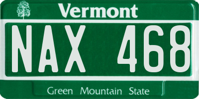 VT license plate NAX468