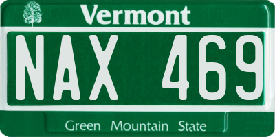 VT license plate NAX469