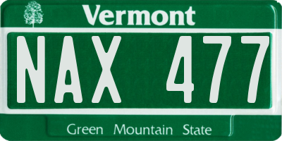 VT license plate NAX477