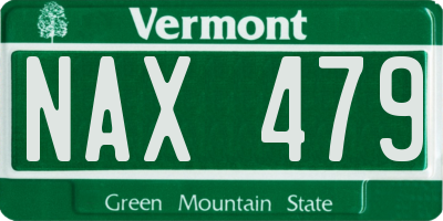 VT license plate NAX479