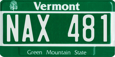 VT license plate NAX481