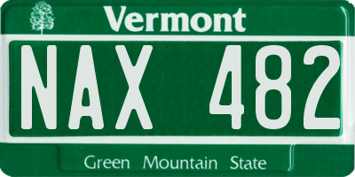 VT license plate NAX482