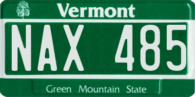 VT license plate NAX485
