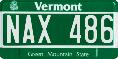VT license plate NAX486