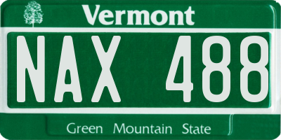 VT license plate NAX488
