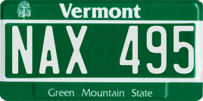 VT license plate NAX495