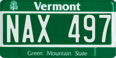 VT license plate NAX497