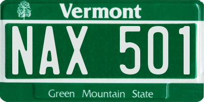 VT license plate NAX501