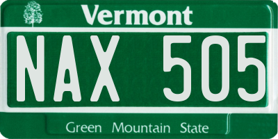 VT license plate NAX505