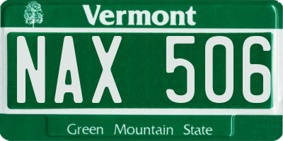 VT license plate NAX506