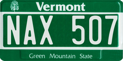 VT license plate NAX507