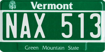 VT license plate NAX513