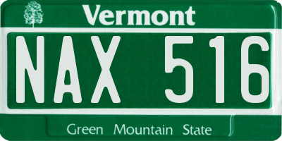 VT license plate NAX516