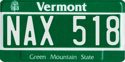 VT license plate NAX518