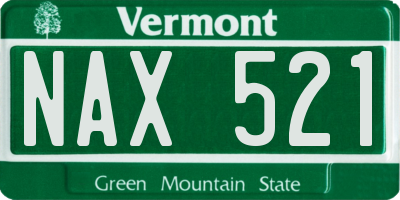 VT license plate NAX521