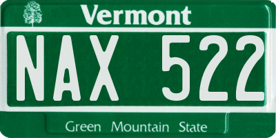 VT license plate NAX522