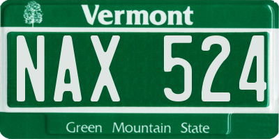 VT license plate NAX524