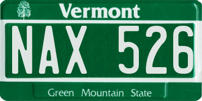 VT license plate NAX526