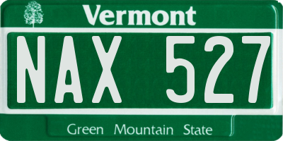 VT license plate NAX527