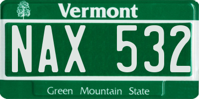 VT license plate NAX532