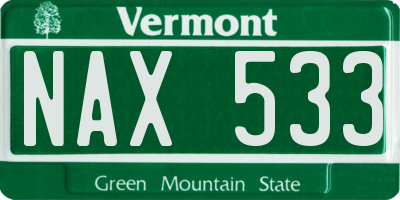 VT license plate NAX533