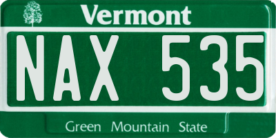 VT license plate NAX535