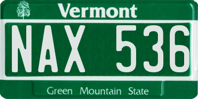 VT license plate NAX536
