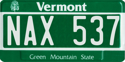 VT license plate NAX537