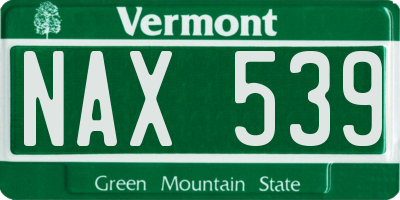 VT license plate NAX539