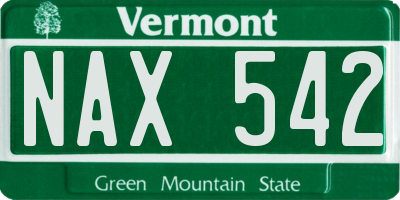 VT license plate NAX542