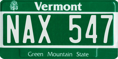 VT license plate NAX547