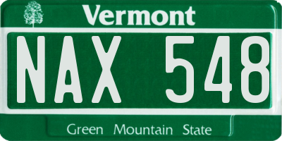 VT license plate NAX548