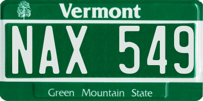 VT license plate NAX549