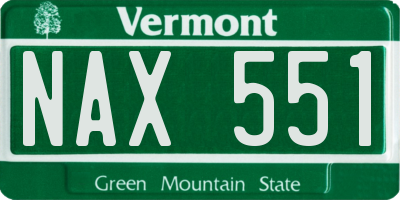 VT license plate NAX551