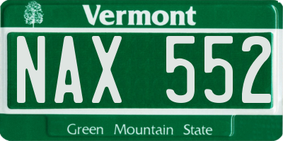 VT license plate NAX552